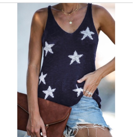 Star print tank top last one size small - Picture 6 of 10